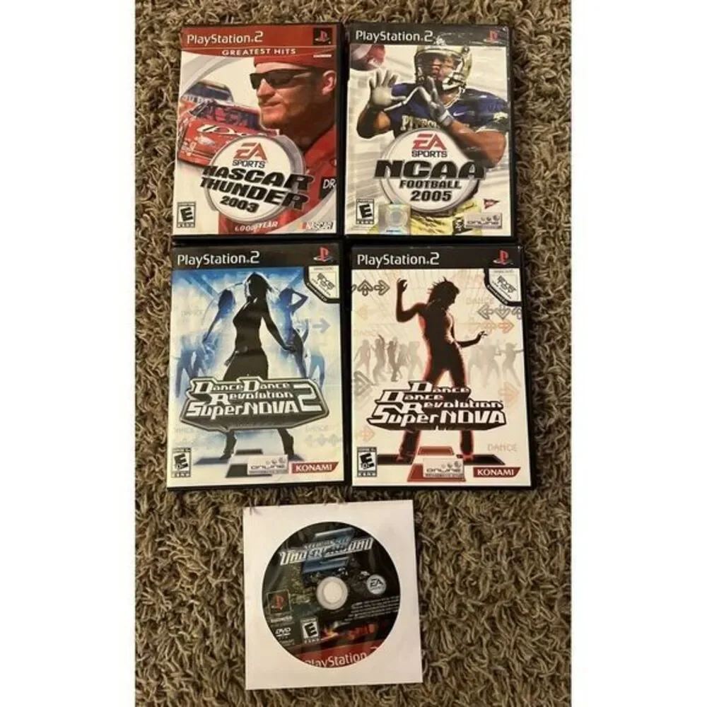 Ps2 Games Lot  Need For Speed, Underground 2, DD Revolution, Football,‎ NASCAR